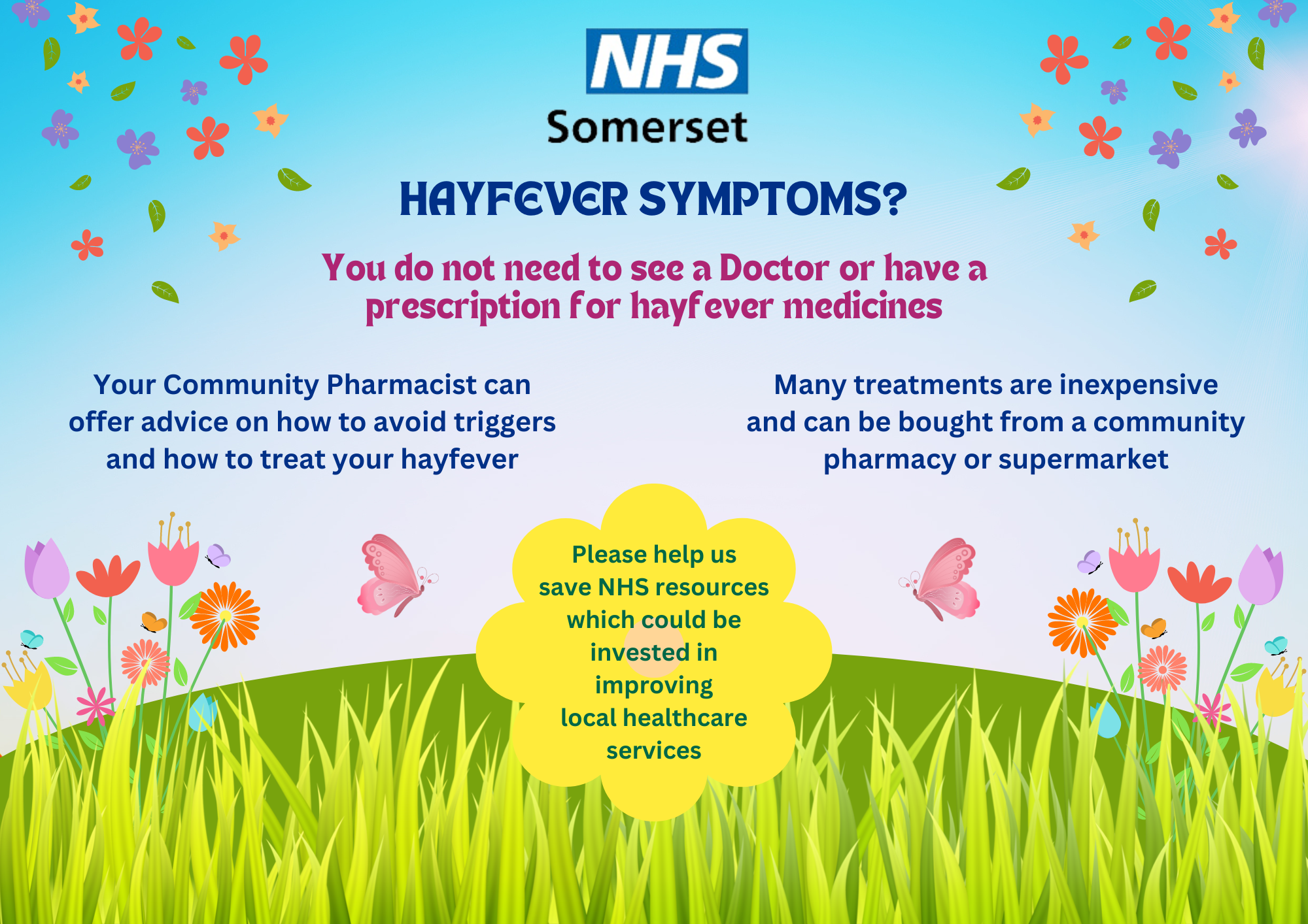 NHS Somerset Hayfever poster